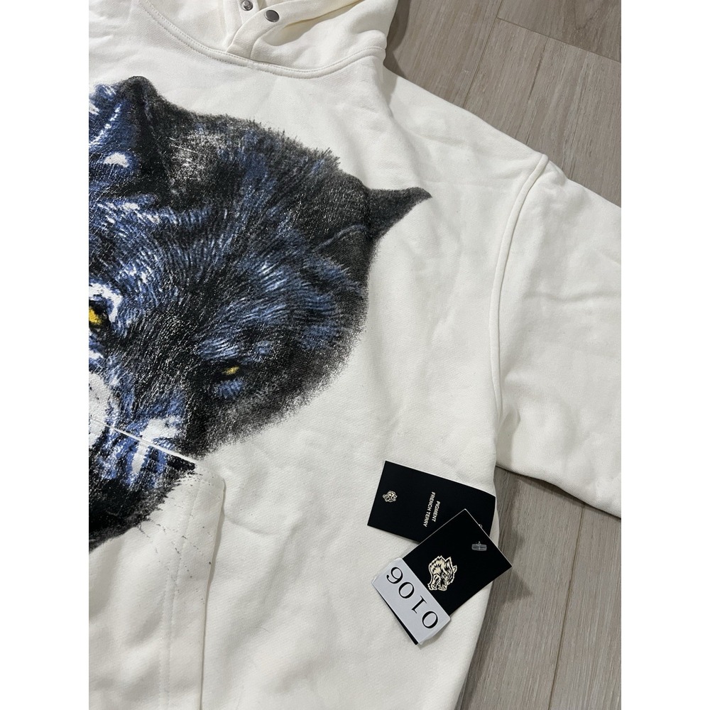 Darc Sport Wolf Club We Are Not The Same Vintage Pierce Hoodie Cream Sz L. - Picture 2 of 8